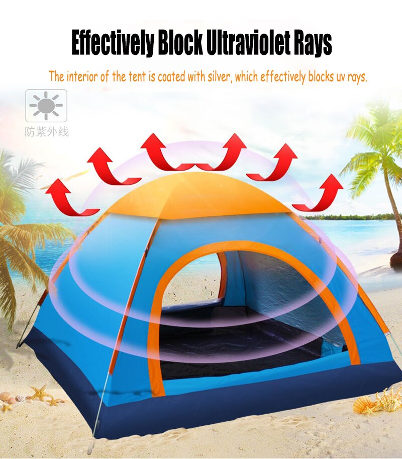 Cheap Goat Tents Portable Light Camping  Tent Suitable For 3 5 People Easy Instant Setup Protable Backpacking For Sun Shelter,Travelling,Hiking   